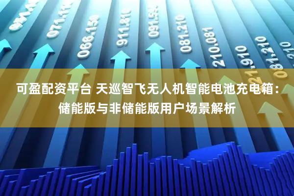 可盈配资平台 天巡智飞无人机智能电池充电箱：储能版与非储能版用户场景解析